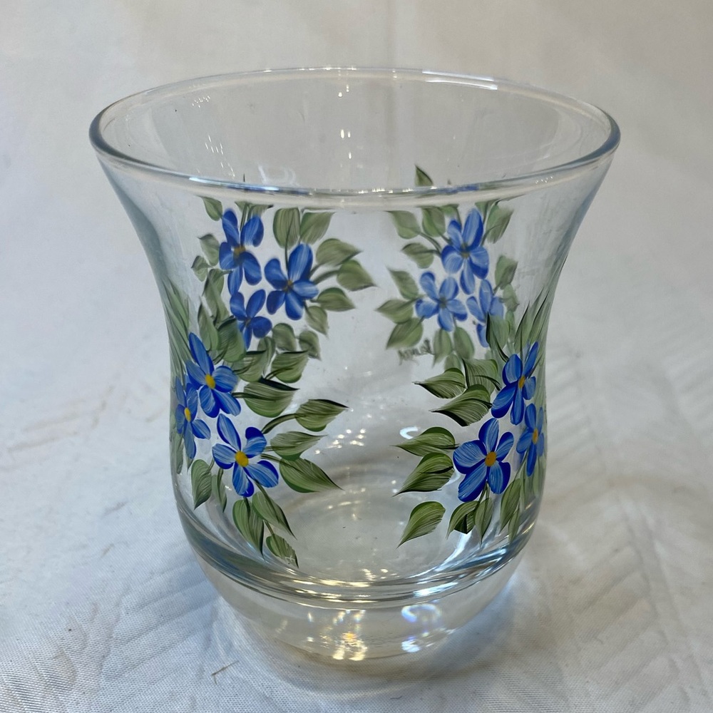 Hand painted candle holder.